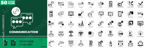 Communication Duotone Editable Icons set