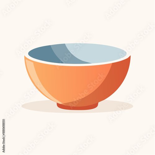 White Ceramic Bowl with Colored Interior.