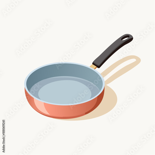 Red Saucepan with Water and Black Handle.
