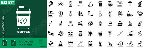 Coffee Duotone Editable Icons set