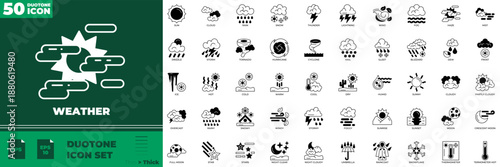 Weather Duotone Editable Icons set