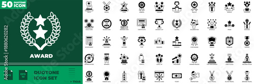 Award Duotone Editable Icons set