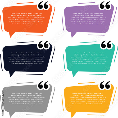 modern colorful set of quote mark templates