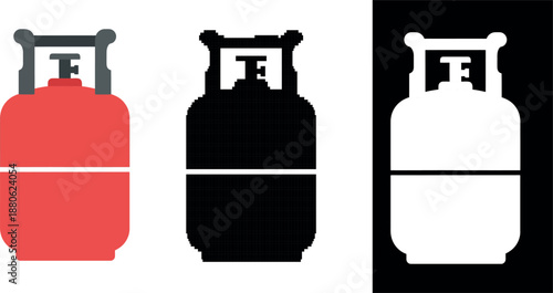 Red LPG Gas Cylinder Vector Illustration Flat Design