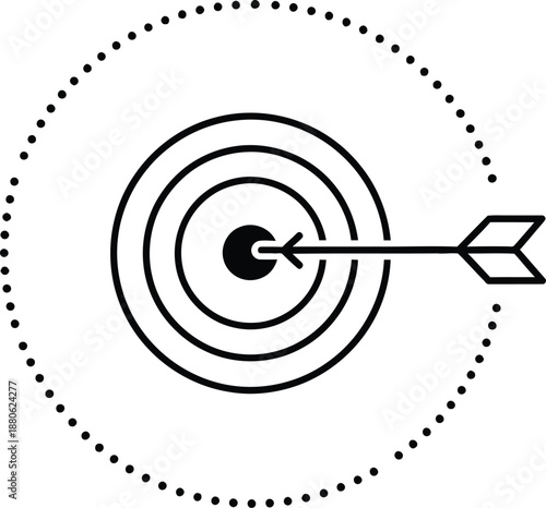 Bullseye target with arrow in center