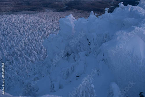 The Remembered or Kolchimsky Stone or pomyanenniy kamen is a mountain in the north of Perm Krai russia ural perm winter sunrise