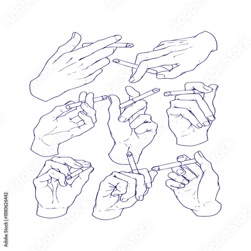Various hands holding and using pencils in different ways