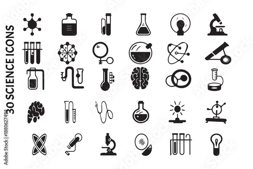 Science and lab education icons collection vector