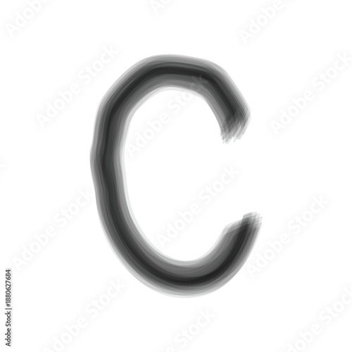 A large black letter c on a white background looks artistic