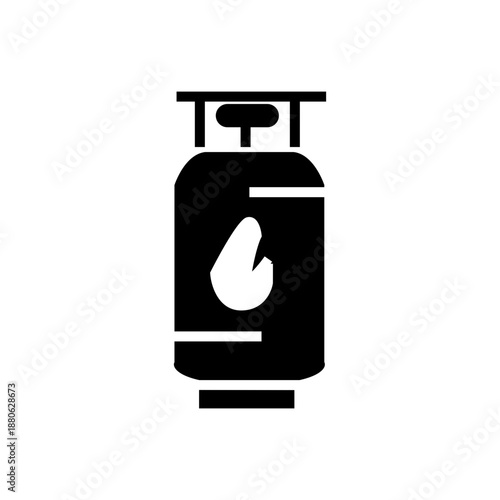 Propane Gas Cylinder Glyph Icon Vector