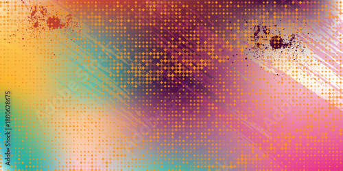 Abstract street art graffiti with vibrant colors displayed on a concrete wall backdrop, creating an urban pattern with a copy space image.