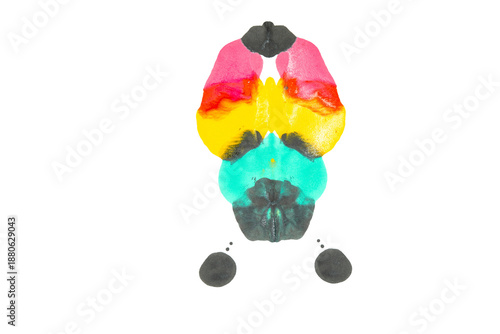 Foto Colorful Abstract Inkblot Design: Artistic Brush Strokes on Transparent Background for Unique Home Decor and Vibrant Design Color