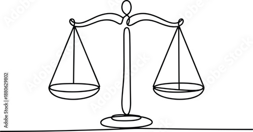 Black and white balance scale justice line symmetry