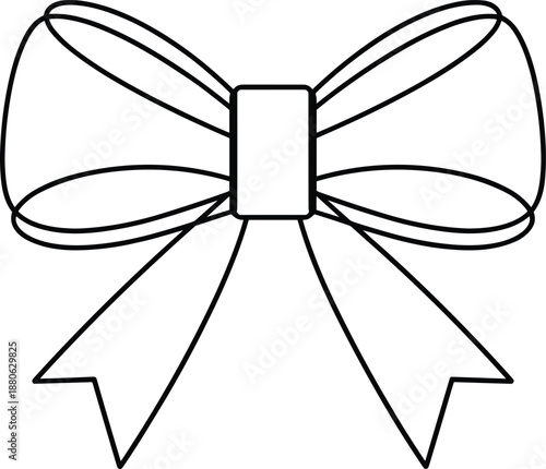 Black and white bow tie with loops and knot