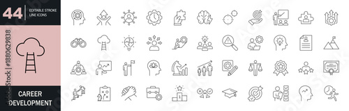 Career Development icon set. Editable line icons. Vector illustration.