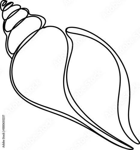 Black and white outline of a mushroom with a stem