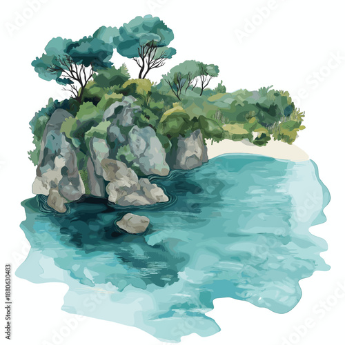 Bonito eco-tourism. Bonito eco-tourism hand drawn watercolor illustration