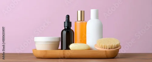 Obraz organized skincare essentials for a harmonized daily beauty regimen