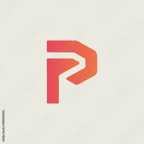 Modern Gradient Logo With Geometric P Shape For Brand Identity And Digital Design