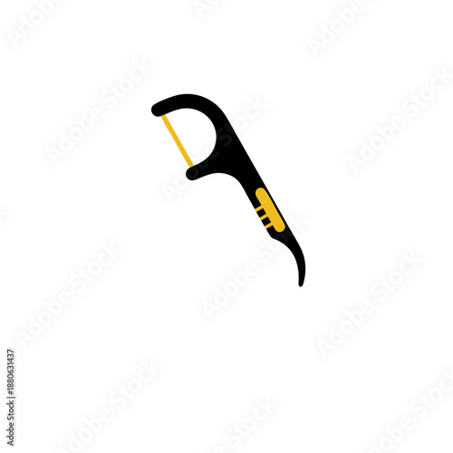 Clean vector illustration of a dental flosser pick for daily oral hygiene and gum health