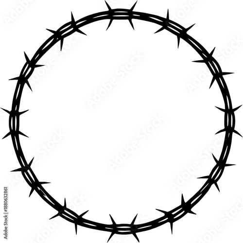 barbed wire icon vector silhouette,  barbed wire vector illustration