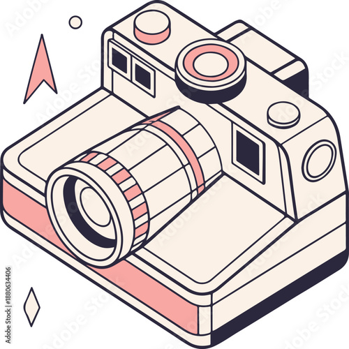 Vintage Camera Illustration with Retro Photography Equipment and Creative Design