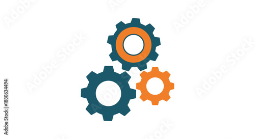 three interlocking gears mechanism symbolizing efficient teamwork and seamless process development for modern technological business solutions.