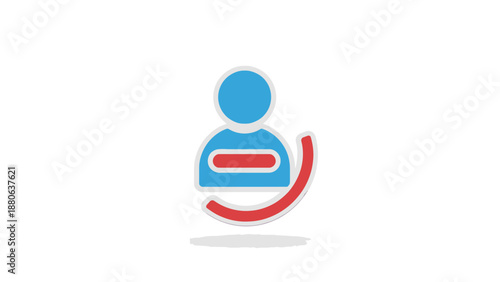 User profile icon with a red minus sign indicating removal or deletion.