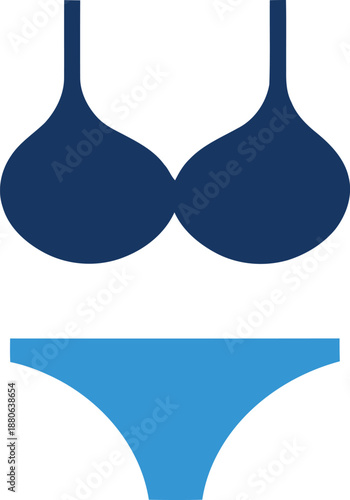 Blue bikini set illustration for summer swimwear design