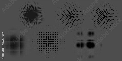 Halftone gradient. Dotted gradient, smooth dots spraying and halftones dot background seamless modern. on the gray background