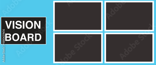 Vision board template with four sections