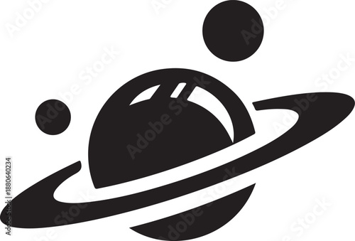 Vector illustration of a globe depicting earth and moon alongside a black and white helmet icon symbol for a sports competition business logo design