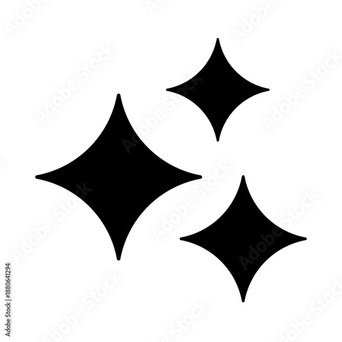 Shining Burst Sparkles and Twinkling Stars Icon, Glow and Light Effect Symbol