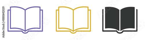 Book icon set vector illustration isolated on transparent background