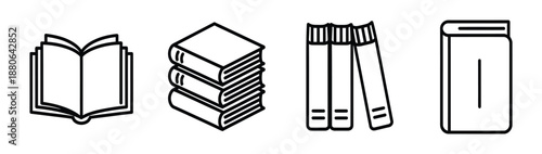 Book icon set vector illustration isolated on transparent background