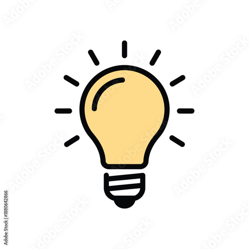 Electric light bulb icon vector illustration isolated on transparent background