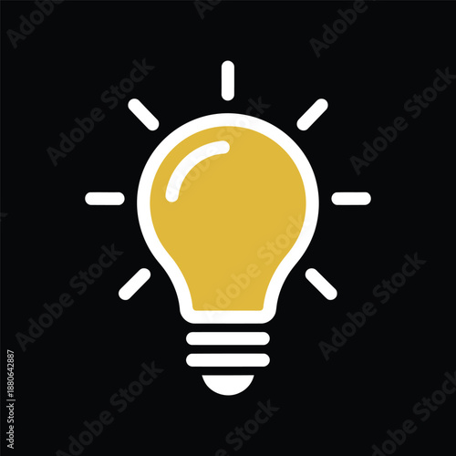 Electric light bulb icon vector illustration isolated on transparent background