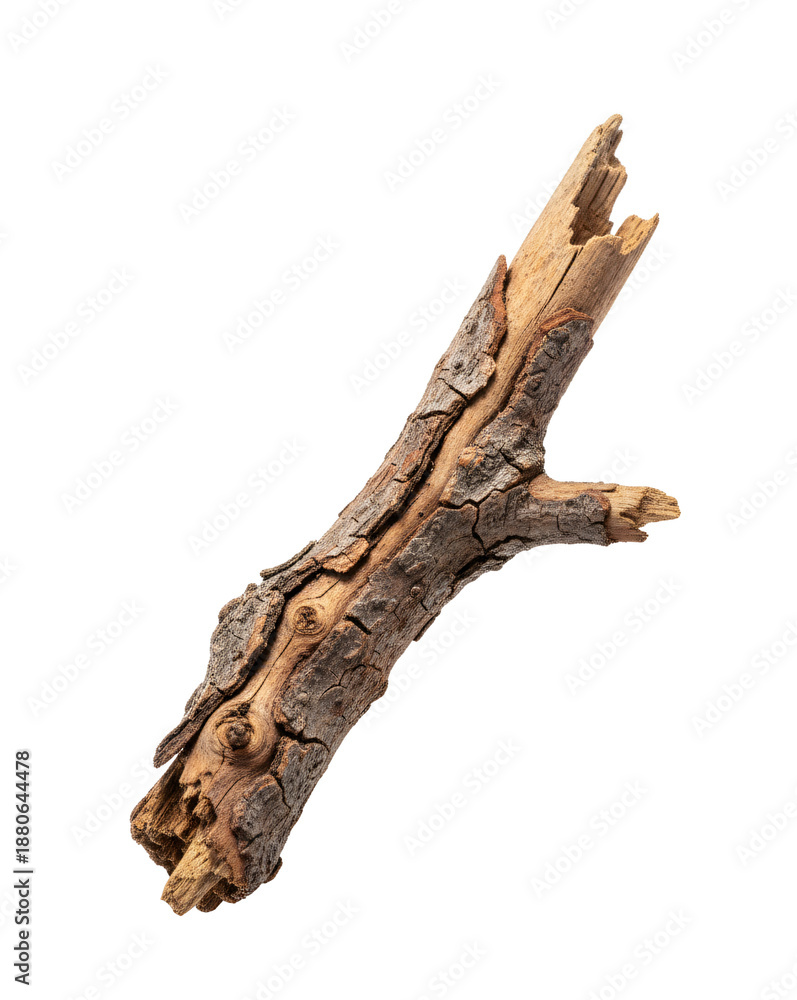 Fototapeta premium Dry Tree Branch Isolated on White Background