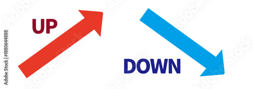 A set of simple rising and falling arrows