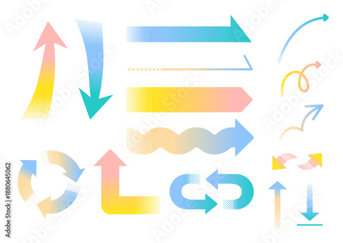 Simple and colorful arrow icon set