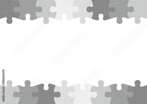 Monochrome jigsaw puzzle frame background material