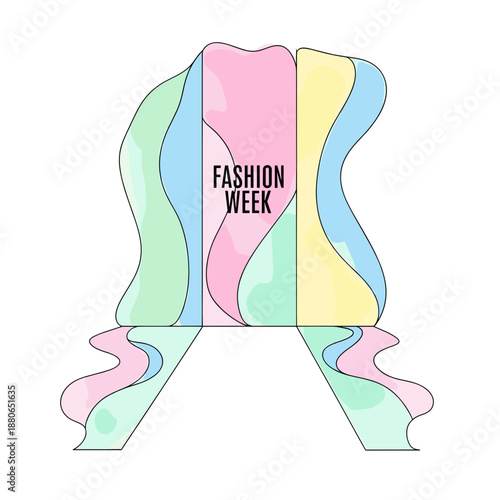 Colorful abstract design for Fashion Week event logo concept  
