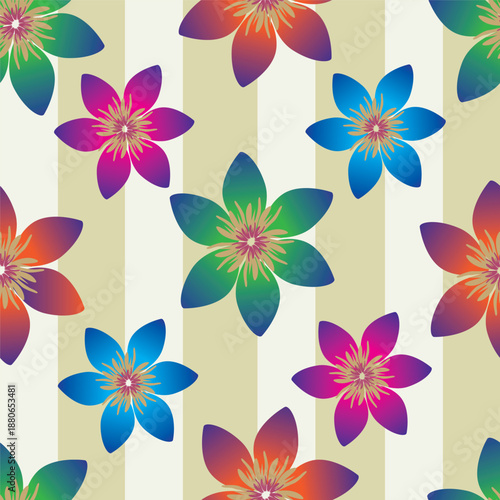 Seamless floral pattern, liberty ditsy print with cute large botany in retro folk style. Beautiful botanical design of hand drawn wild plants: flowers, leaves on black background. Vector illustration
