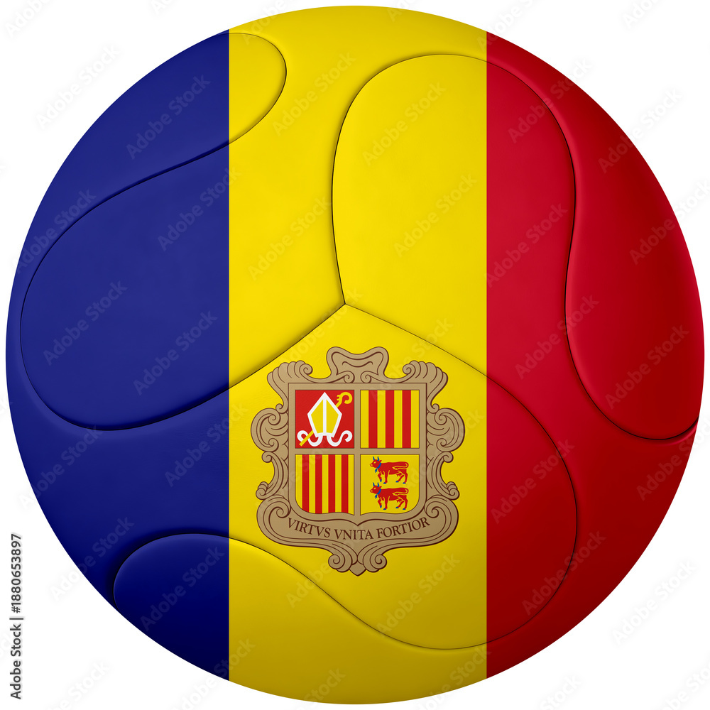 Fototapeta premium Andorra Flag Sphere Isolated on Transparent Background 2026