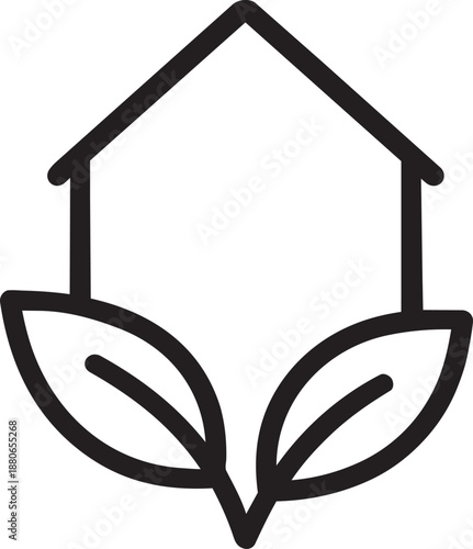 Eco friendly green home icon