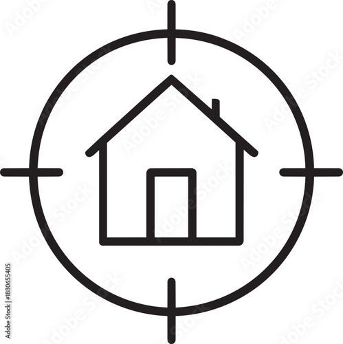 House hunting target location icon