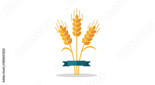 wheat logo design for agricultural and food industry branding golden grain ears symbolizing natural harvest and organic product quality.
