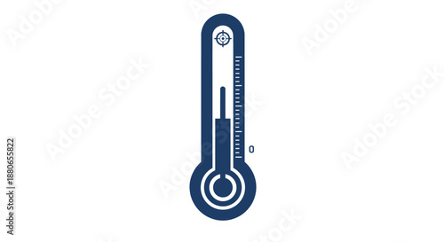 target thermometer icon for climate change monitoring business goal achievement and precise performance measurement data visualization.