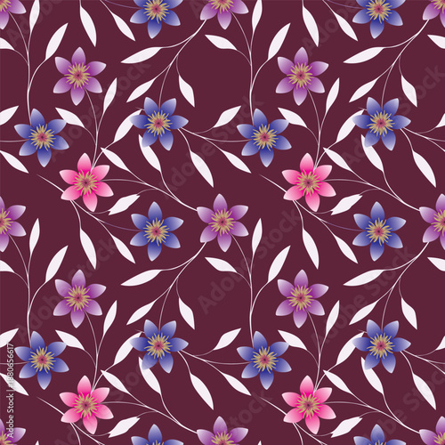 Wallpaper Mural seamless floral pattern Torontodigital.ca