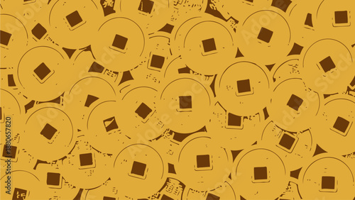 Golden Bitcoin Coins Pattern